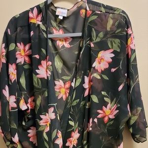 Lularoe Large Flowered Shell / Kimono